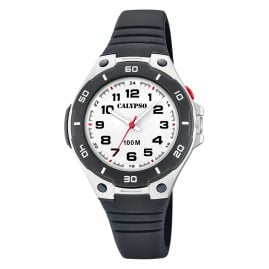Calypso K5758/6 Kinder- und Jugend-Armbanduhr Schwarz/Weiß 10 bar
