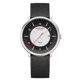 Mondaine MLE.41920.LBV Unisex-Armbanduhr Doppio Solar Schwarz 41 mm