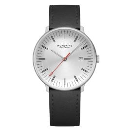 Mondaine MLE.41210.LBV Herrenuhr Quarz Doppio mit Lederband