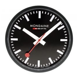 Mondaine A990.CLOCK.64SBB Wanduhr Quarz 25 cm Küchenuhr Schwarz