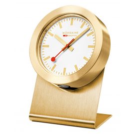 Mondaine A660.30318.82SBG Small Table Clock with Magnet Gold Tone