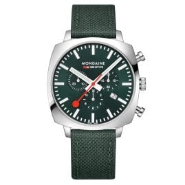 Mondaine MSL.41460.LF.SET Men's Watch Chronograph Grand Cushion Set Green 41 mm