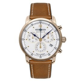 Zeppelin 9586-5 Herren-Armbanduhr Barcelona Chronograph Braun