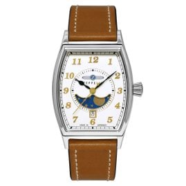 Zeppelin 8337-1 Women's Watch Metropolis Moon Phase Brown Leather Strap