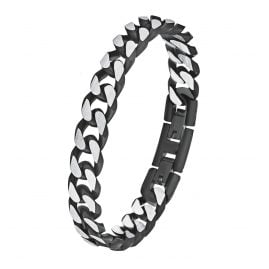 s.Oliver 9954490 Panzer-Armband für Herren Edelstahl Schwarz