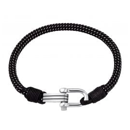 s.Oliver 2033918 Men's Bracelet Black Textile / Stainless Steel 19,5 cm