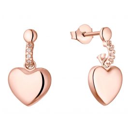 s.Oliver 2032595 Ladies' Stud Earrings Rose Gold Plated Silver Heart