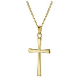 trendor 28163 Cross Pendant 585 gold (14K) On Gold-Plated Silver Chain