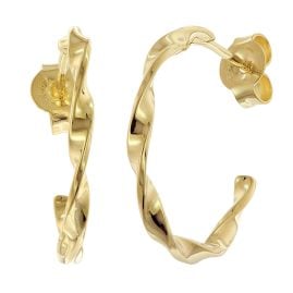 trendor 28164-20 Women's Hoop Earrings Gold Plated Silver 925 ⌀ 20 mm
