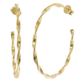 trendor 28164-40 Women's Hoop Earrings Gold Plated Silver 925 ⌀ 40 mm