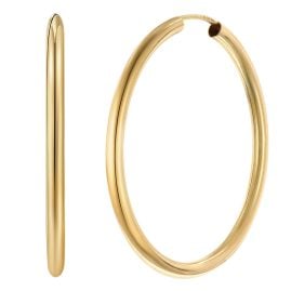 trendor 28175-40 Women's Hoop Earrings Gold Plated 925 Silver Ø 40 mm