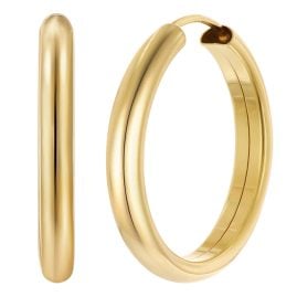 trendor 28180-25 Women's Hoop Earrings Gold Plated 925 Silver Ø 25 mm