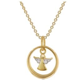 trendor 28212 Kinderschmuck Taufring Mit Engel Gold 333 An Vergoldeter Kette