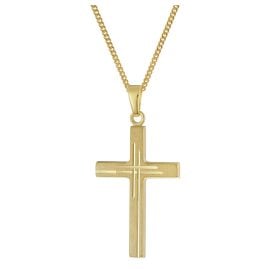 trendor 28214 Kreuz-Anhänger Gold 333 (8K) An Goldplattierter Halskette