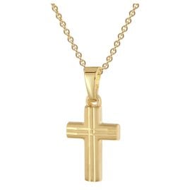 trendor 28220 Kreuz für Kinder Gold 333 / 8K An Vergoldeter Silberkette