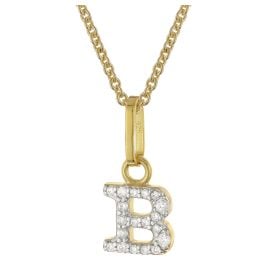 trendor 28266-B Women's Necklace With Letter B Gold-Plated 925 Silver