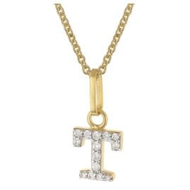 trendor 28266-T Women's Necklace With Letter T Gold-Plated 925 Silver