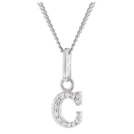 trendor 28240-C Women's Necklace With Letter C Rhodium-Plated 925 Silver