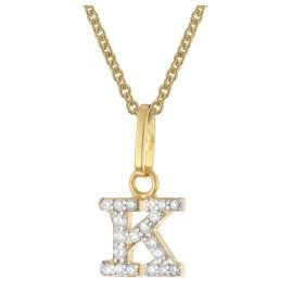 trendor 28266-K Women's Necklace With Letter K Gold-Plated 925 Silver