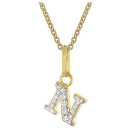 trendor 28266-N Women's Necklace With Letter N Gold-Plated 925 Silver