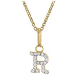 trendor 28266-R Women's Necklace With Letter R Gold-Plated 925 Silver