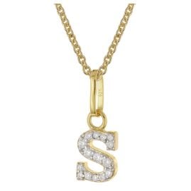 trendor 28266-S Women's Necklace With Letter S Gold-Plated 925 Silver