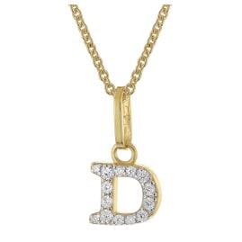 trendor 28266-D Women's Necklace with Letter D Gold-Plated 925 Silver