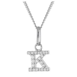 trendor 28240-K Women's Necklace With Letter K Rhodium-Plated 925 Silver