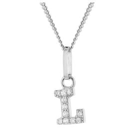 trendor 28240-L Women's Necklace With Letter L Rhodium-Plated 925 Silver