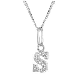 trendor 28240-S Women's Necklace With Letter S Rhodium-Plated 925 Silver