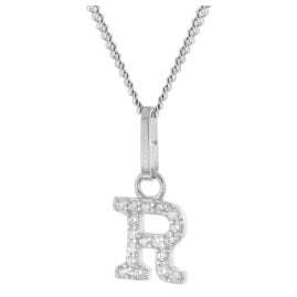 trendor 28240-R Women's Necklace With Letter R Rhodium-Plated 925 Silver