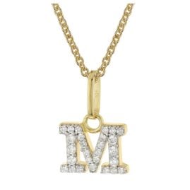 trendor 28266-M Women's Necklace With Letter M Gold-Plated 925 Silver