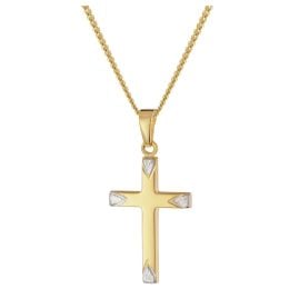 trendor 28388 Cross Pendant 333/8K Gold 21 mm On A Gold-Plated Silver Chain