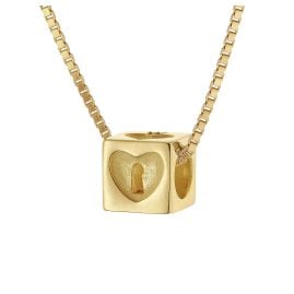 trendor 28394 Women's Necklace With Cube Pendant Gold-Plated 925 Silver