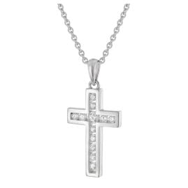 trendor 28406 Damen-Halskette Mit Kreuz 925 Silber Rhodiniert