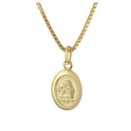 trendor 28466 Children's Pendant 333 Gold Guardian Angel On Gold-Plated Chain