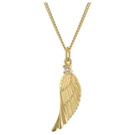 trendor 28572 Women's Necklace with Angel Wing Gold-Plated 925 Silver