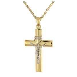 trendor 28574 Crucifix Gold-Plated 925 Silver + Necklace