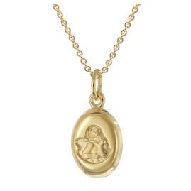 trendor 28584 Mädchen-Anhänger Engel Gold 333/8K Mit Vergoldeter Silberkette