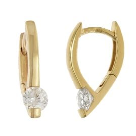 trendor 28494 Women's Hoop Earrings Gold-Plated 925 Silver