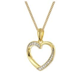 trendor 28434 Women's Necklace Gold-Plated 925 Silver with Heart Pendant