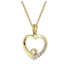 trendor 28432 Women's Heart Pendant Necklace Gold-Plated 925 Silver