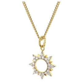 trendor 28539 Damen-Halskette 925 Silber Vergoldet Zirkonia Collier