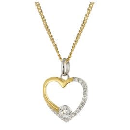 trendor 28541 Damen-Halskette 925 Silber Vergoldet Herz Collier