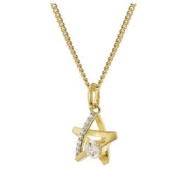 trendor 28547 Damen-Kette 925 Silber Vergoldet Stern Collier