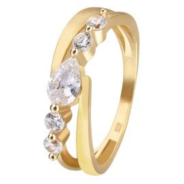 trendor 28514 Women's Ring Gold-Plated 925 Silver With Cubic Zirconia