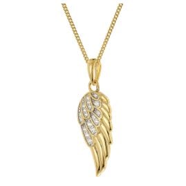 trendor 28438 Women's Necklace With Angel Wing Gold-Plated 925 Silver