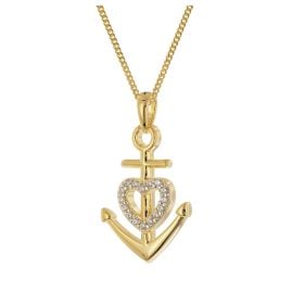 trendor 28440 Women's Necklace Faith-Love-Hope Gold-Plated 925 Silver