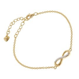 trendor 28443 Damen-Armband Unendlichkeit 925 Silber Vergoldet