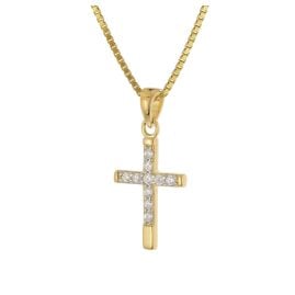 trendor 28596 Cross Pendant Gold 333 (8K) With Gold-Plated Silver Chain